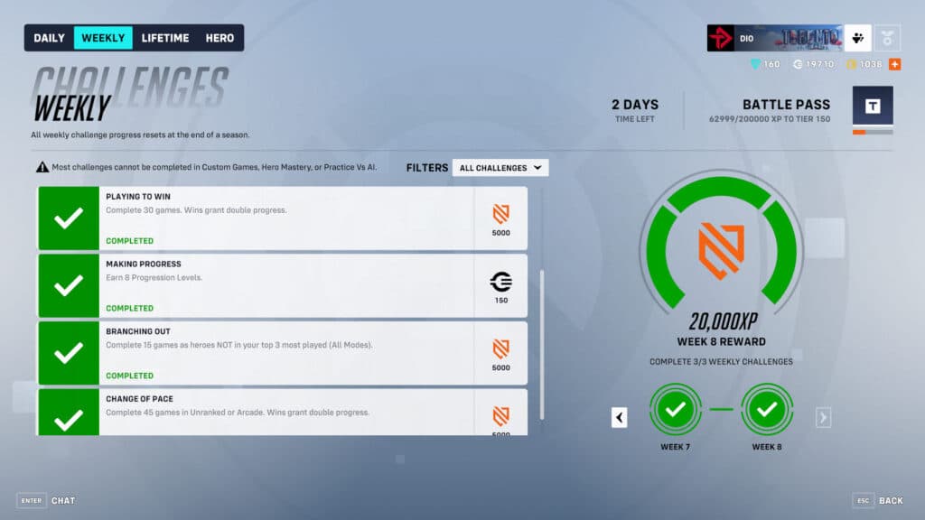 Gain more Battle Pass XP with Overwatch 2's double XP weekend (Image via esports.gg)