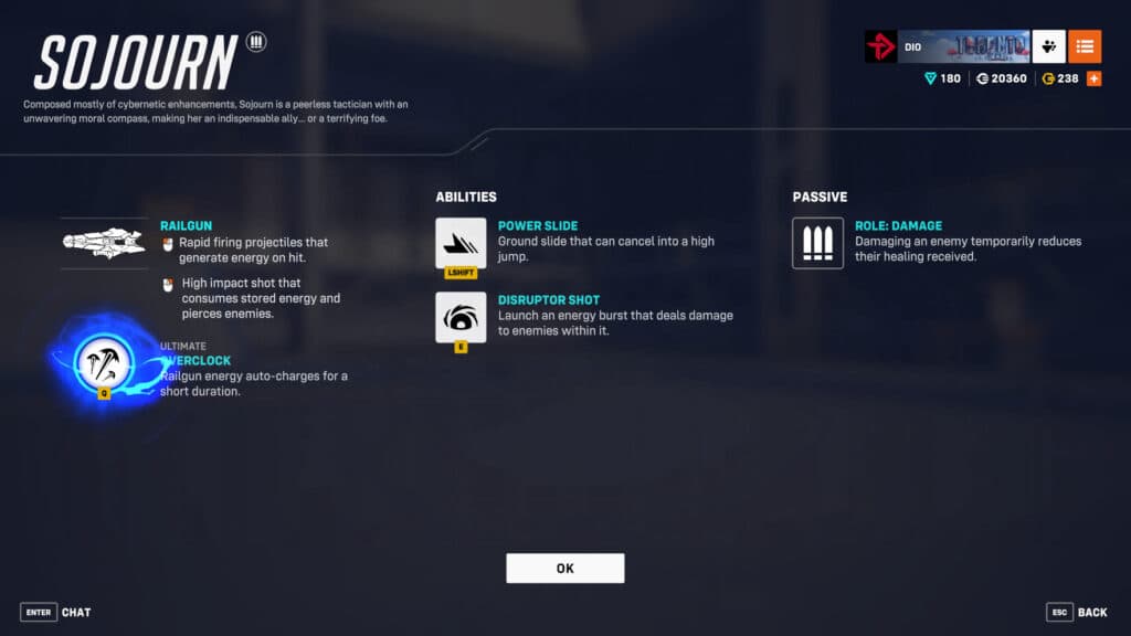 Sojourn's kit in Overwatch 2 (Image via esports.gg)