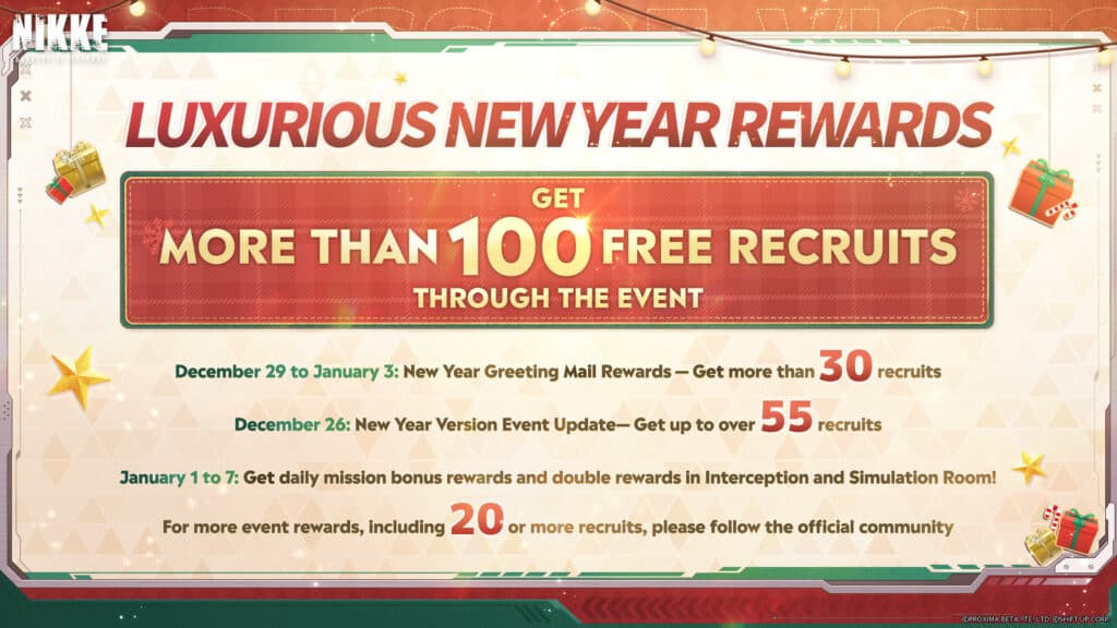 Players can get 100+ free pulls from New Year events (Image via GODDESS OF VICTORY: NIKKE)