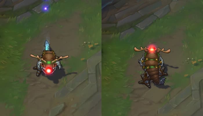LoL Reindeer Kog'Maw in-game looks (Image via XEMGAME)