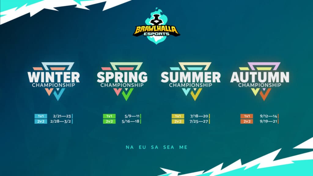 Seasonal Championships schedule (Image via Blue Mammoth Games)