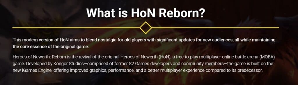 What is HoN: Reborn (Image via <a href="https://heroesofnewerth.com/">Heroes of Newerth</a>)