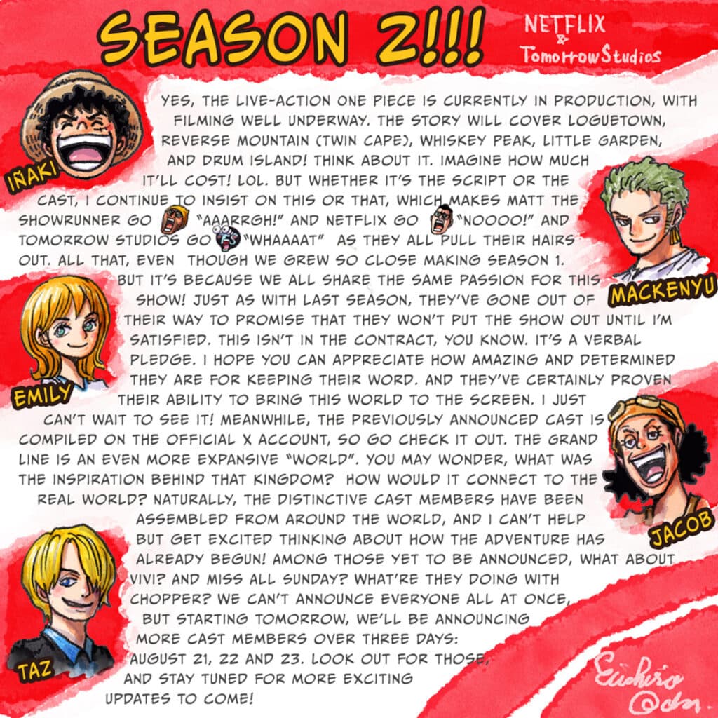Oda talks about One Piece Season 2 (Image via Netflix)