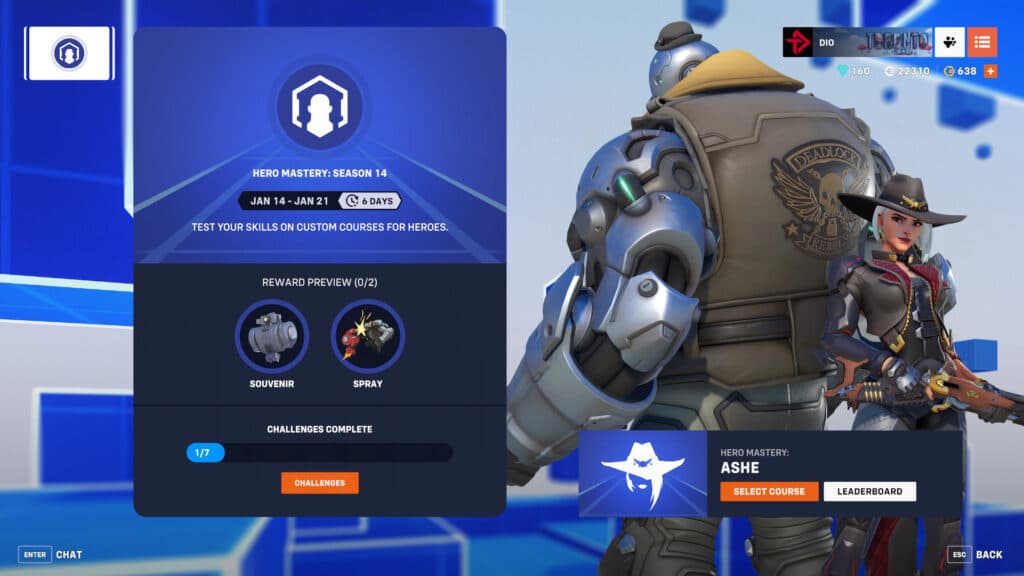 Overwatch 2 Hero Mastery Season 14 event screenshot (Image via esports.gg)