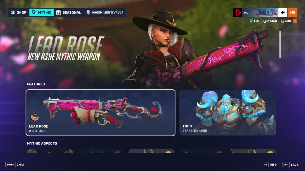 Screenshot of where to find the mythic skin (Image via esports.gg)