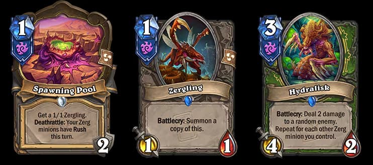 Spawning Pool, Zergling, and Hydralisk (Images via Blizzard Entertainment)