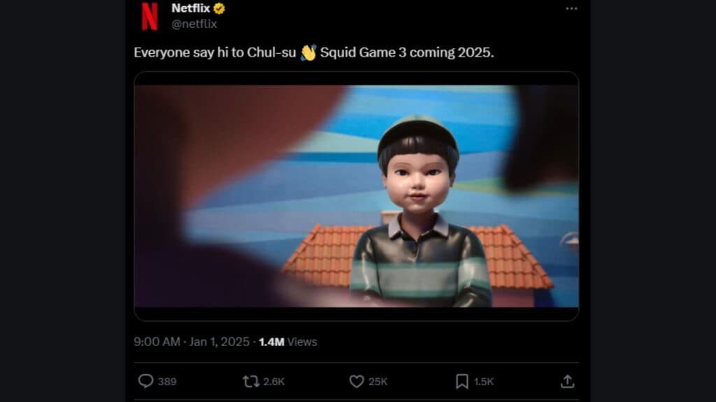 Squid Game Season 3 teaser (Screenshot via esports.gg)