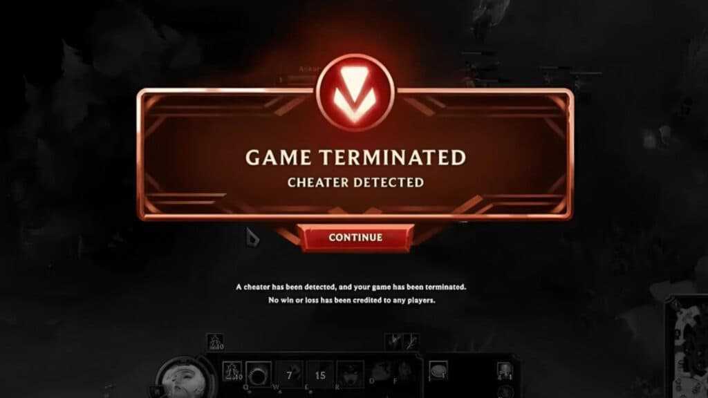 Cheater detected screen (Image via Reddit)