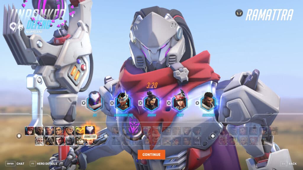 Quick Play Role Queue in Overwatch 2 requires one tank, two damage, and two support heroes (Image via esports.gg)