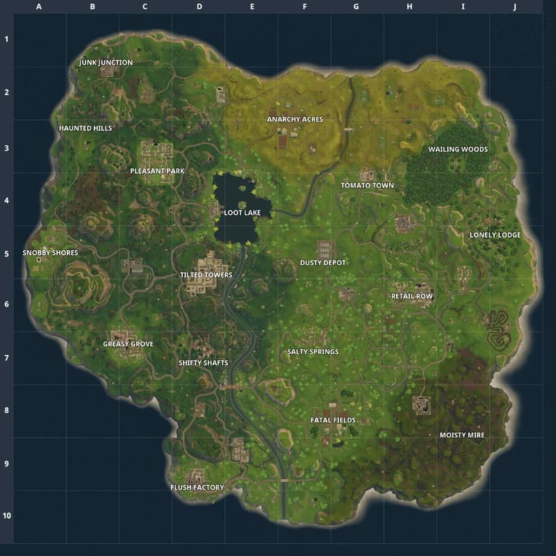 Fortnite Season 2 map (Image via Fortnite Fandom)