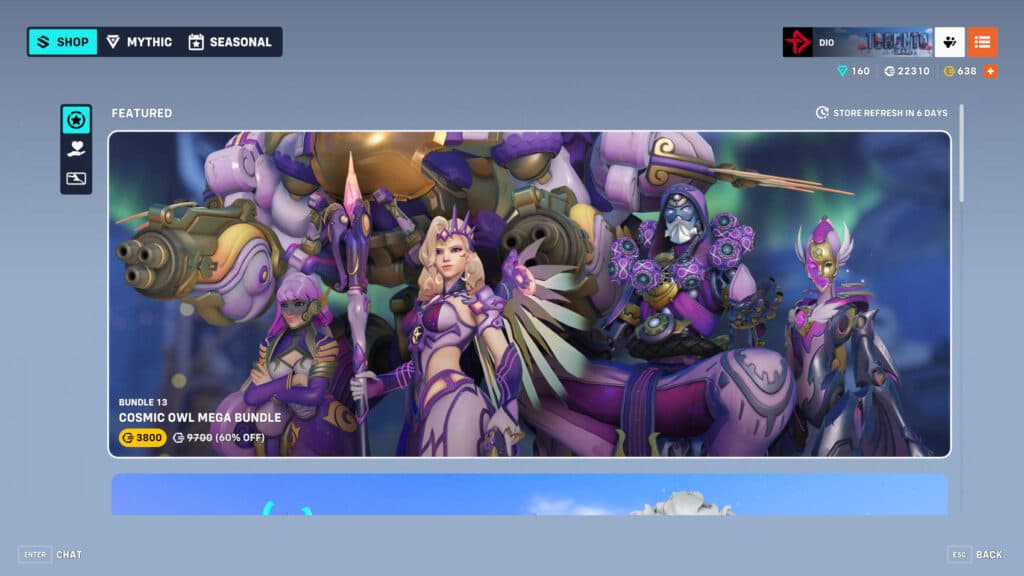Overwatch 2 Cosmic OWL skins screenshot (Image via esports.gg)