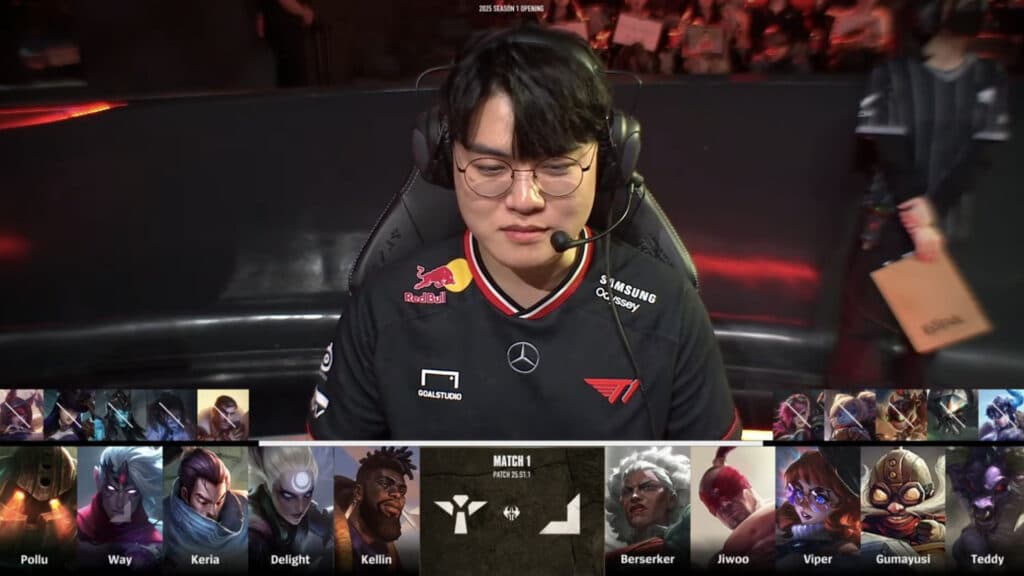 Picks and bans from Team Support and Team Bot (Image via LCK)