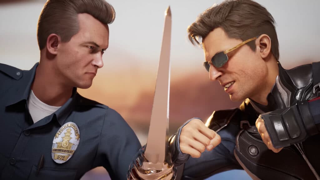 T-1000 vs. Johnny Cage (Image via NetherRealm Studios)