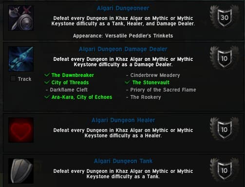 Algari Dungeoneer achievement (image via esports.gg)