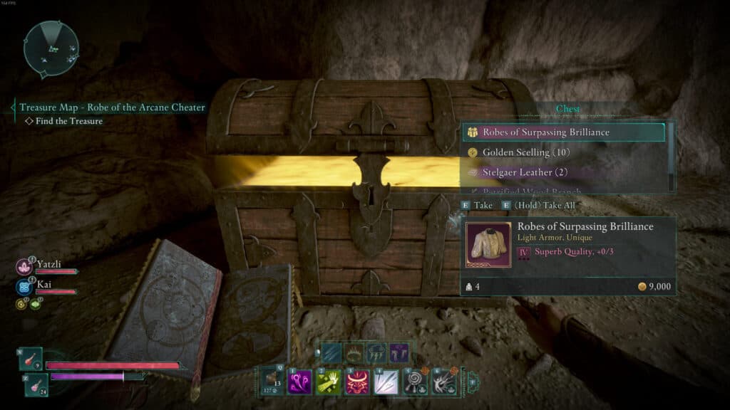 The reward for the Robe of the Arcane Cheater treasure. (Screenshot by esports.gg)