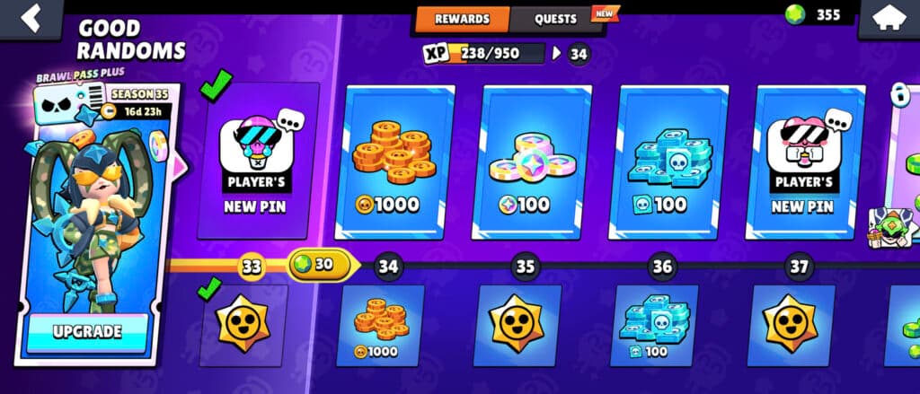 Rewards in Brawl Pass Good Randoms (image via esports.gg)