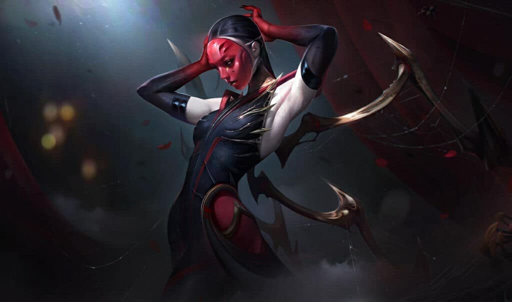 Elise with her Masque of the Black Rose skin (Image via Riot Games)