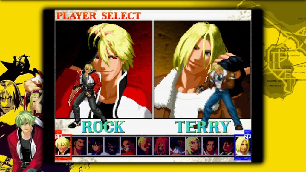 Character roster in Garou: Mark of the Wolves (image via esports.gg)