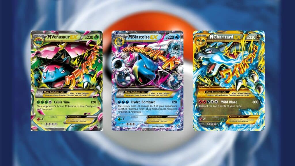 First Mega Evolution Pokémon cards from the XY era (Image via esports.gg)
