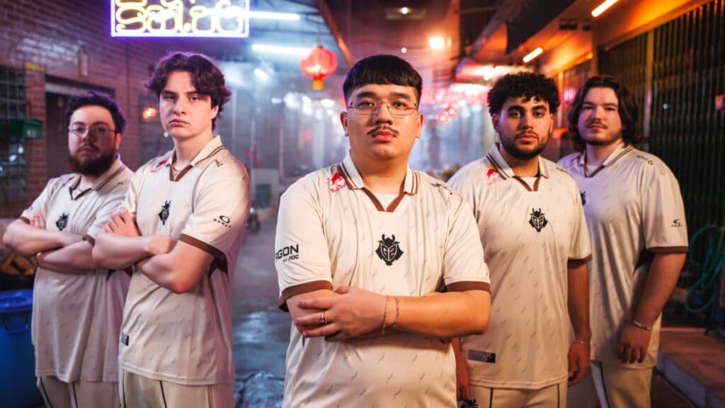 G2 Esports players (Image via Yicun Liu | Riot Games)