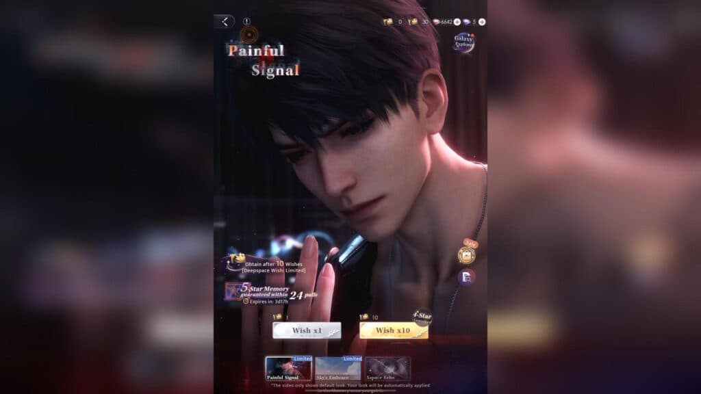 Wishing banners in Love and Deepspace are glimpses of intimate scenes between you and a Companion (Screenshot via esports.gg)