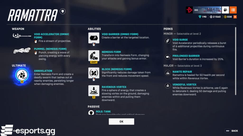 Ramattra's Perks (Screenshot via esports.gg)