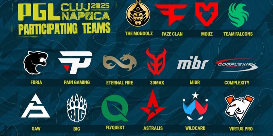 PGL Cluj Napoca invited teams list (Image via PGL)