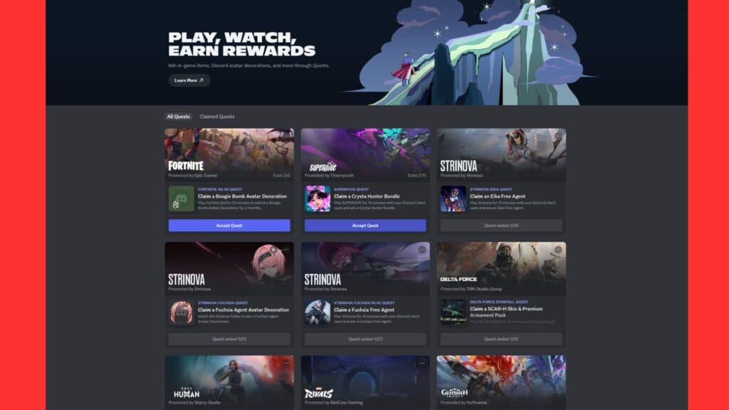 Screenshot of the SUPERVIVE Discord quest for Crysta (Image via esports.gg)