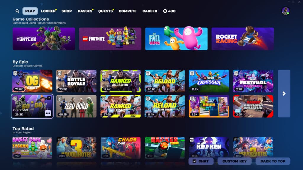 How to access the game mode (Image via Epic Games)