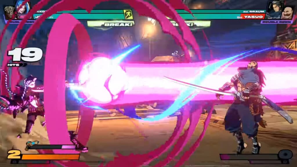 Jinx versus Yasuo in the 2XKO playtest (Image via Riot Games)