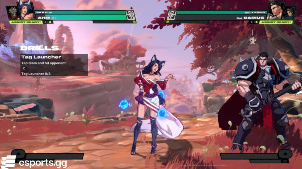 Ahri in the 2XKO Alpha Lab playtest (Screenshot via esports.gg)