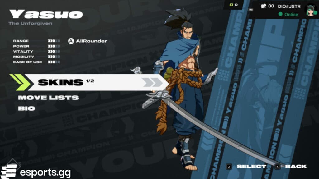 2XKO Yasuo (Screenshot via esports.gg)