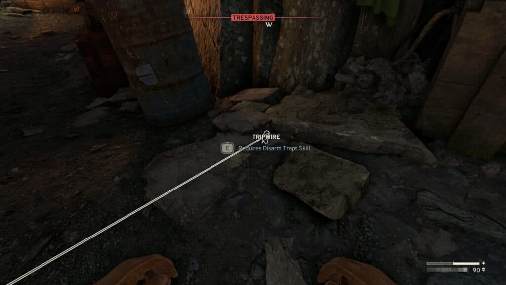 You're unable to disarm traps without the skill. Screenshot by esports.gg