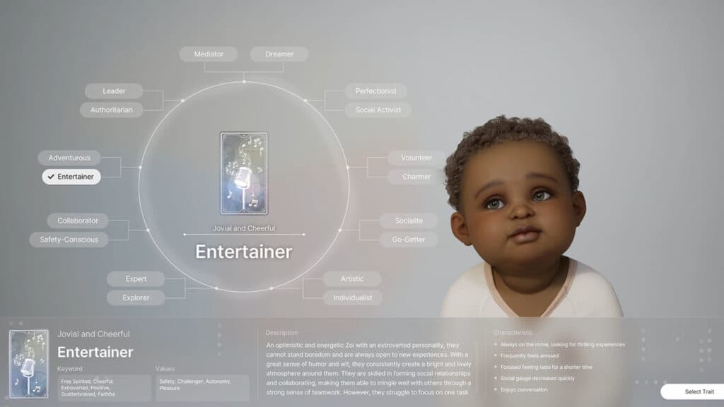 A realistic portrait of a baby in inZOI (Image via KRAFTON)