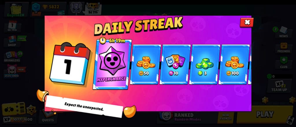 Daily Streak during the Dark Sands season (image via esports.gg)