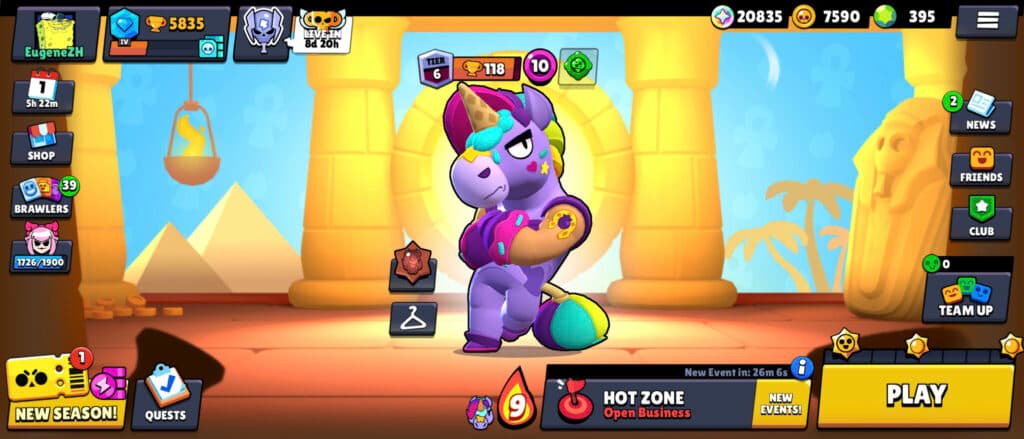The Dark Sands theme in the Brawl Stars lobby (image via esports.gg)