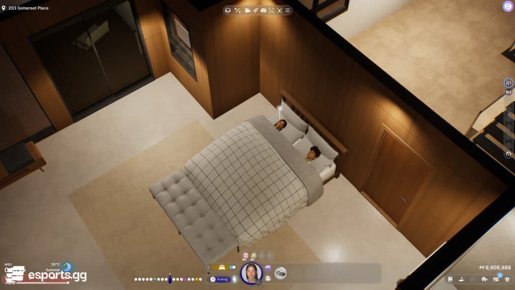Married couple in inZOI sleeping (Screenshot via esports.gg)