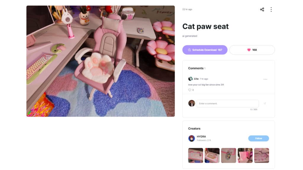 Cat paw seat by HYDRA (Screenshot via esports.gg)