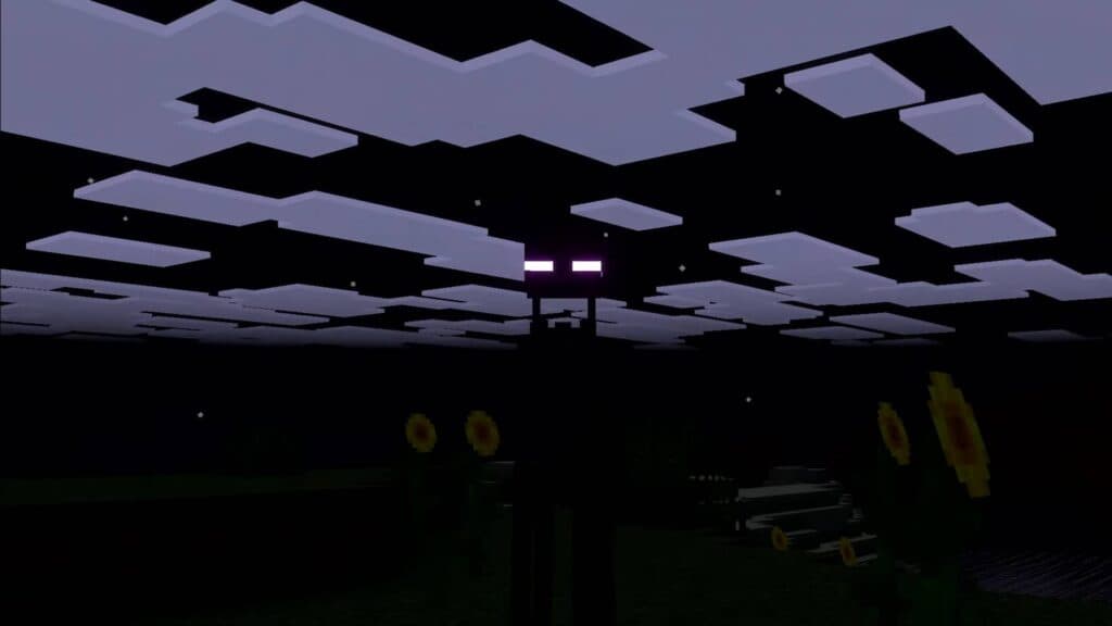 Watch out for those pair of glowing purple eyes from now on. (Image via Mojang Studios/Microsoft)