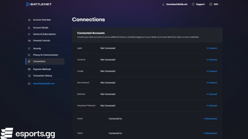 How to connect your Battle.net account to Twitch for free Hearthstone card packs (Screenshot via esports.gg)