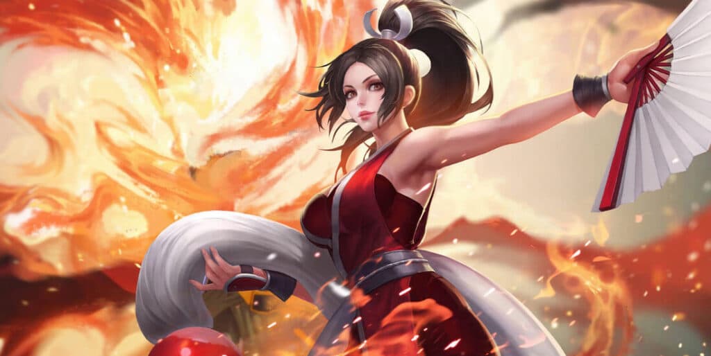 Mai Shiranui is blessed with a skill set that delivers swift attacks and high damage output, making her one of the most sought-after heroes in professional play (Image via Honor of Kings).