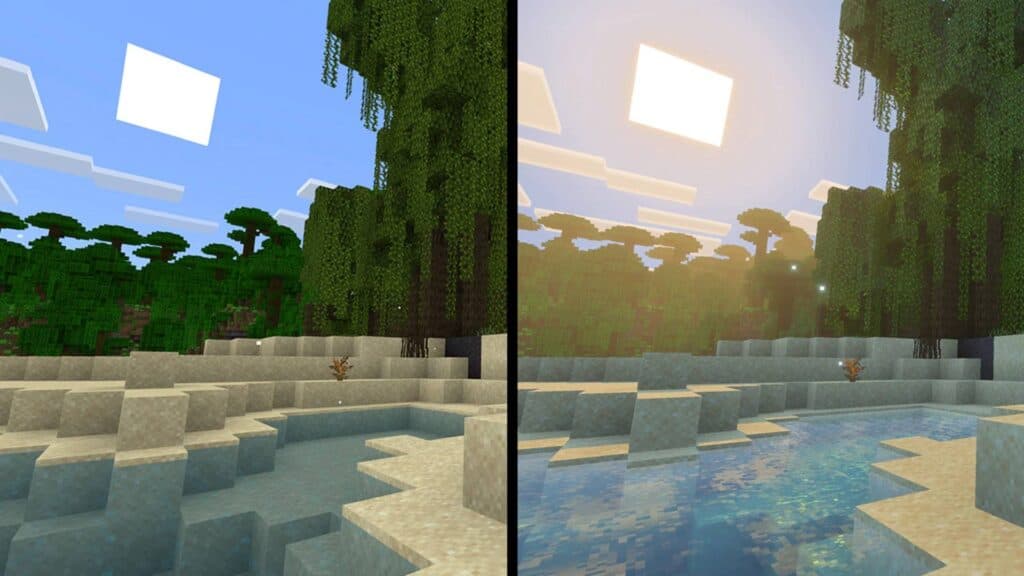 Look at how bright it is in Vibrant Visuals mode. (Image via Mojang Studios/Microsoft)