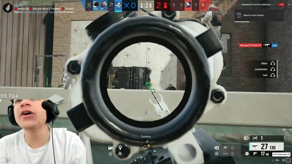 Look for DROPS ON in the title and the popup saying to watch to earn (Image via Jynxzi on Twitch)