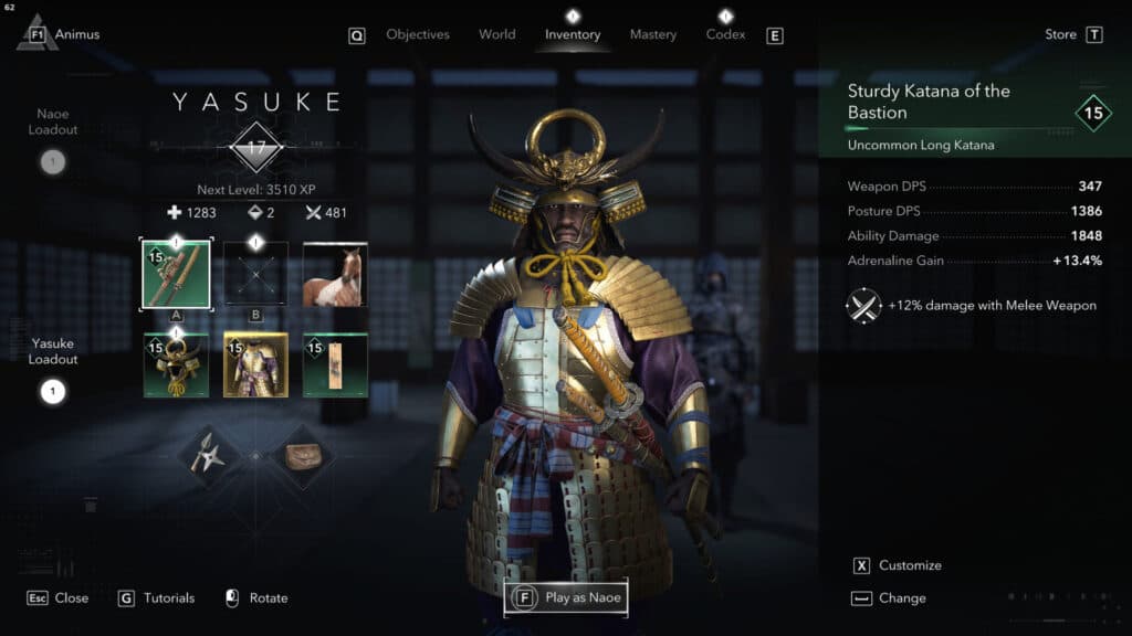 Switching characters is done at the bottom of the screen. Screenshot by esports.gg