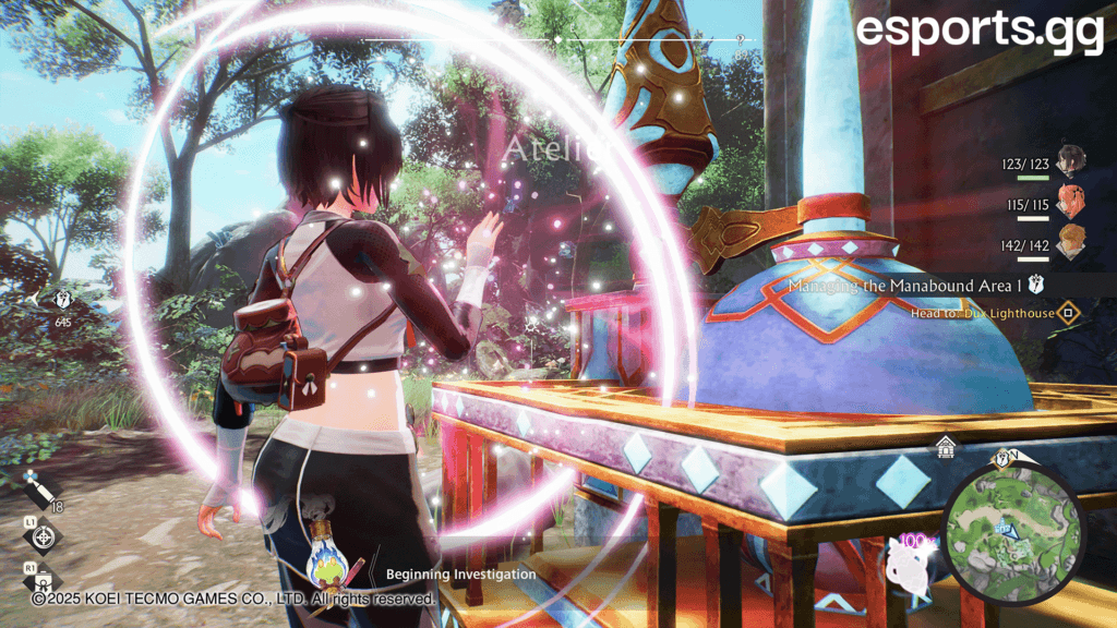 Yumia using the Energy Generator next to the Atelier