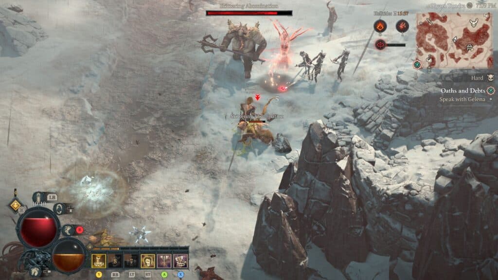 Diablo 4's Barbarian class in action. (Screenshot by esports.gg)