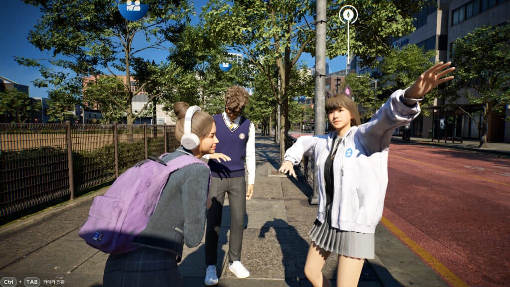 In-game interactions between Zois (Image via KRAFTON)