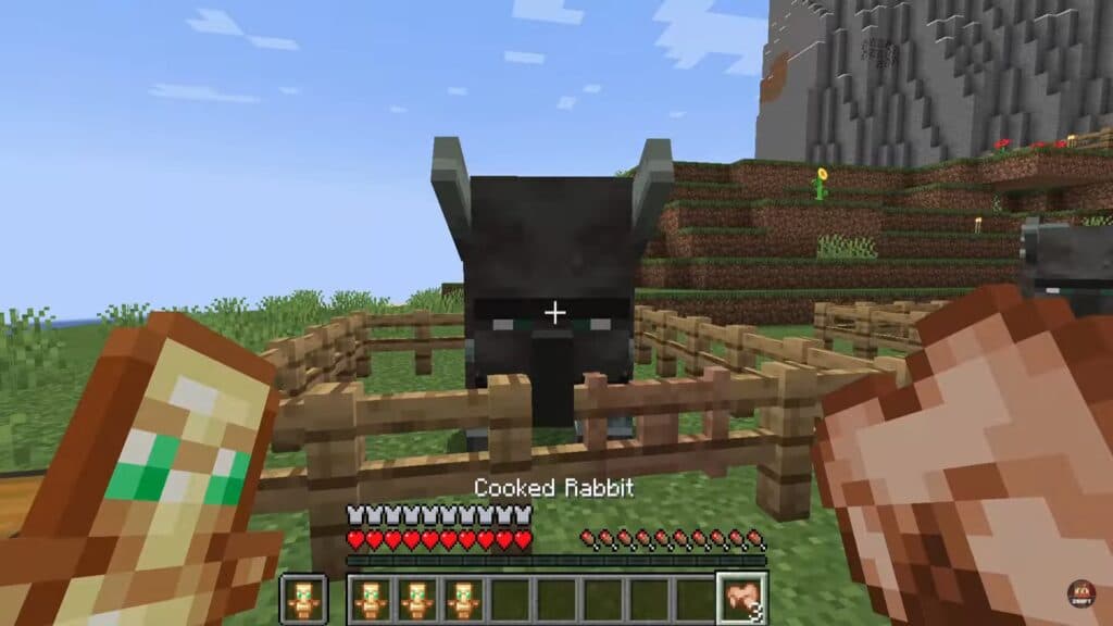 A tamed Ravager in Minecraft (Image via <a href="https://www.youtube.com/watch?v=_IBYwt3tZfk&ab_channel=Zraft">Zraft</a>)