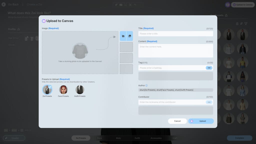 Upload to Canvas pop-up window (Screenshot via esports.gg)