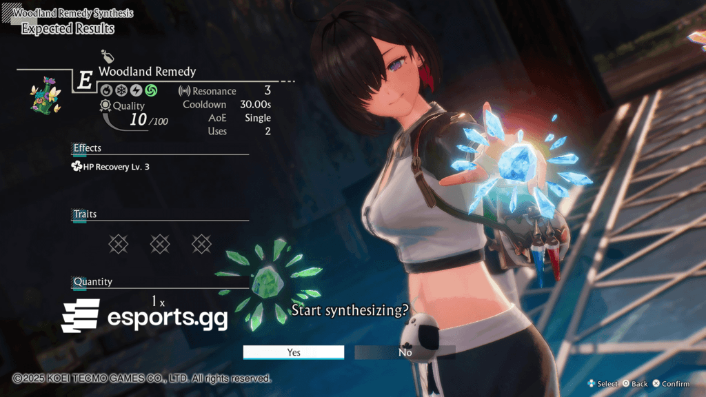 Synthesize Woodland Remedy in the Atelier to allow you to heal in battle